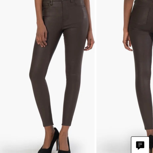 KUT from the Kloth Donna Fab Ab - Dark Olive Green Coated Jeans - Picture 2 of 5